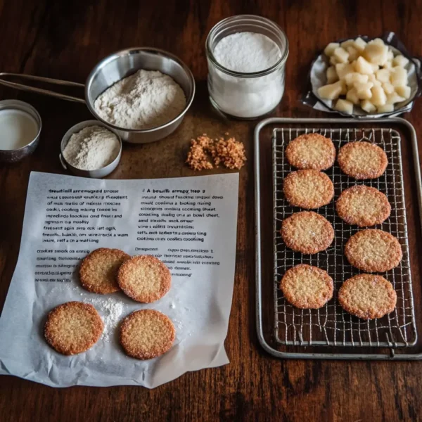 A photo of perfectly baked fruit cookies arranged on a cooling rack, showcasing their golden color and texture.